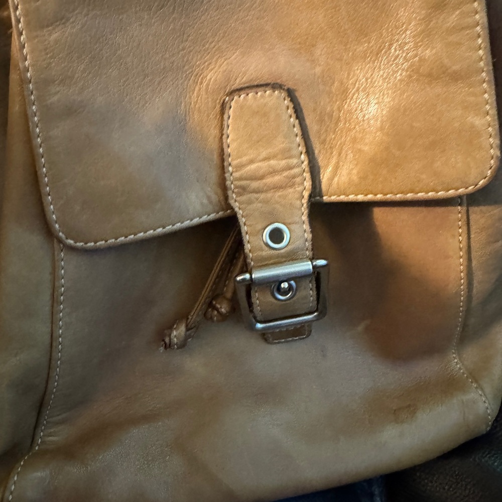 COACH Vintage Light Tan Leather Legacy Drawstring Backpack Bag 9569 small - Picture 3 of 16